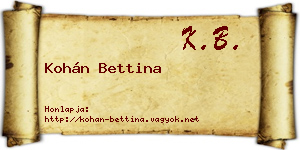 Kohán Bettina névjegykártya