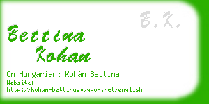 bettina kohan business card